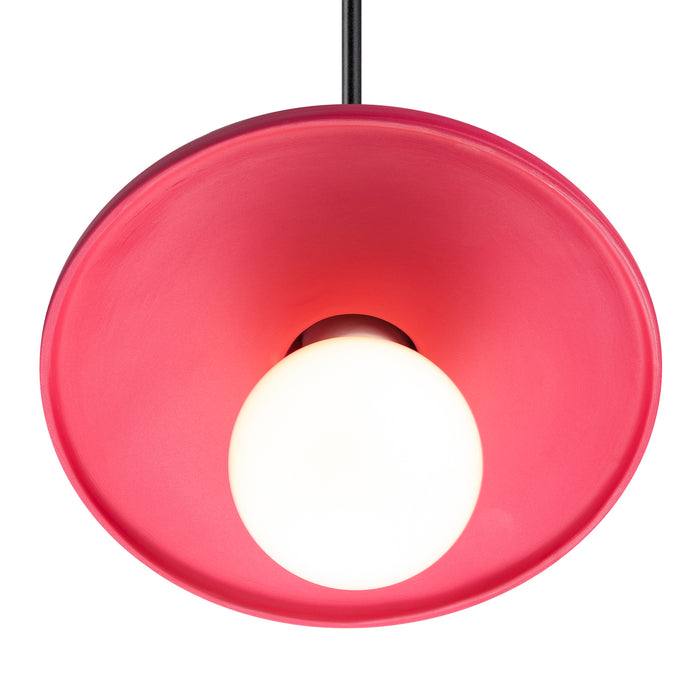 Justice Designs - CER-6325-CRSE-MBLK-BKCD - One Light Pendant - Radiance Collection - Cerise