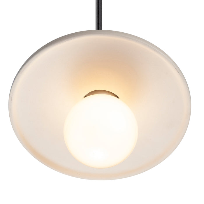 Justice Designs - CER-6325-MAT-MBLK-BKCD - One Light Pendant - Radiance Collection - Matte White