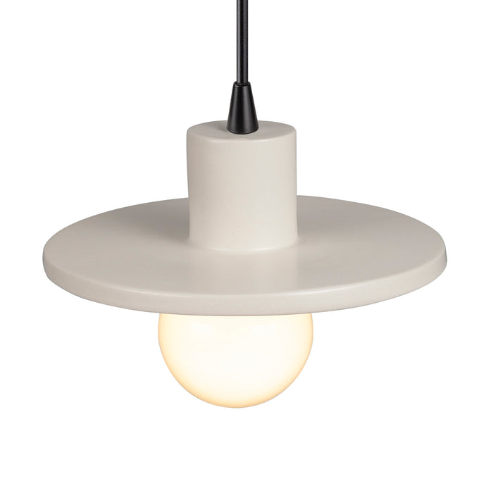 Justice Designs - CER-6325-MTGD-MBLK-BKCD - One Light Pendant - Radiance Collection - Matte White with Champagne Gold internal finish