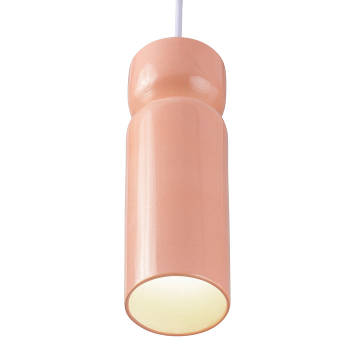 Justice Designs - CER-6510-BSH-CROM-WTCD - One Light Pendant - Radiance Collection - Gloss Blush