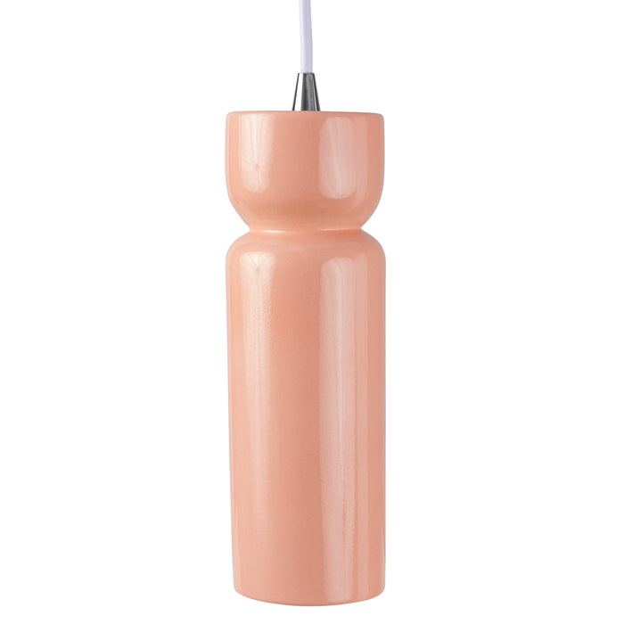 Justice Designs - CER-6510-BSH-CROM-WTCD - One Light Pendant - Radiance Collection - Gloss Blush