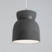 Justice Designs - CER-6515-GRY-CROM-WTCD - One Light Pendant - Radiance Collection - Gloss Grey