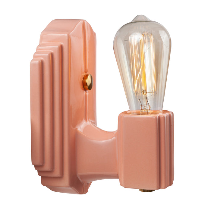 Justice Designs - CER-7041-BSH-BRSS - One Light Wall Sconce - American Classics - Gloss Blush