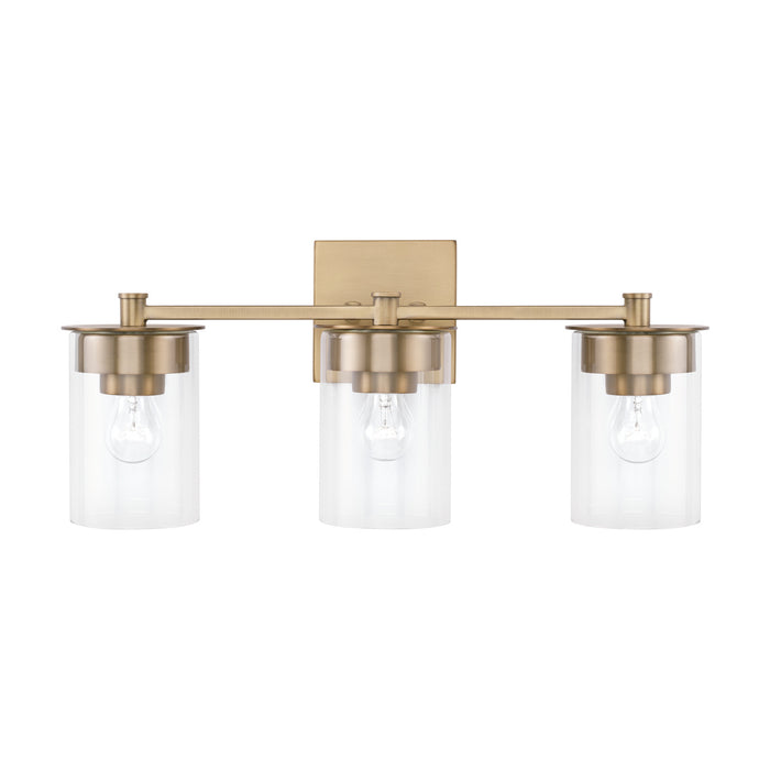 Capital Lighting - 146831AD-532 - Three Light Vanity - Mason - Aged Brass