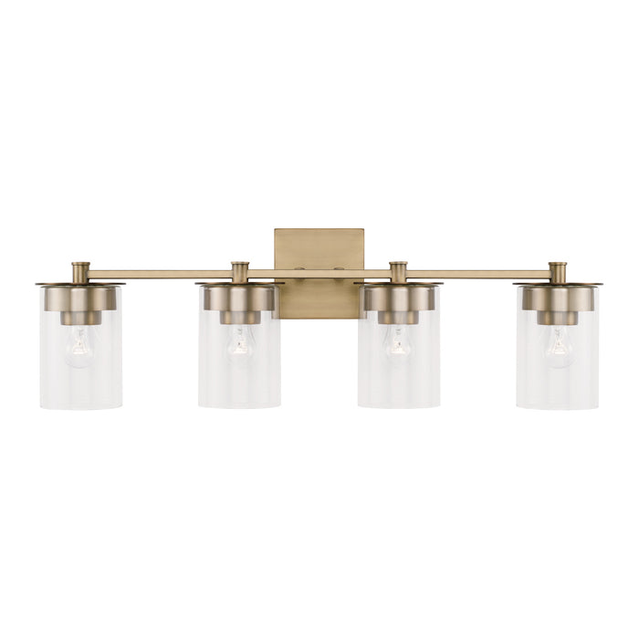 Capital Lighting - 146841AD-532 - Four Light Vanity - Mason - Aged Brass