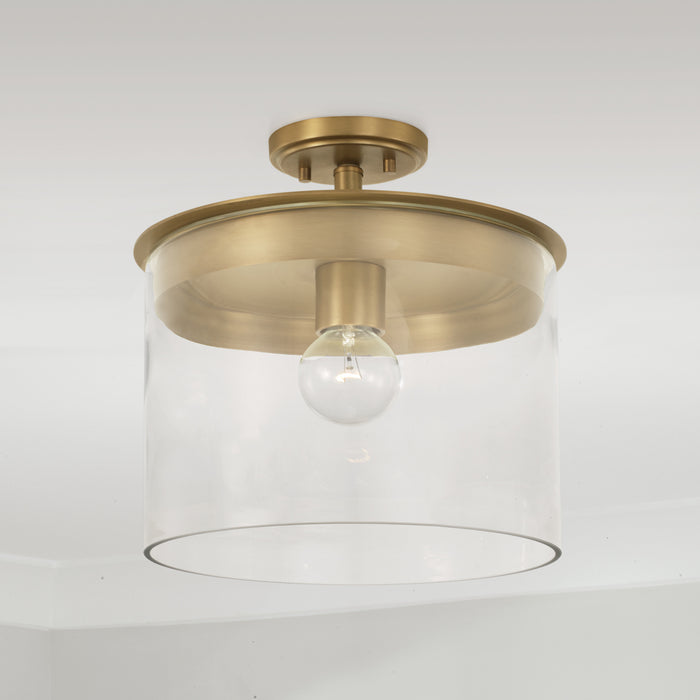 Capital Lighting - 246812AD - One Light Semi-Flush Mount - Mason - Aged Brass