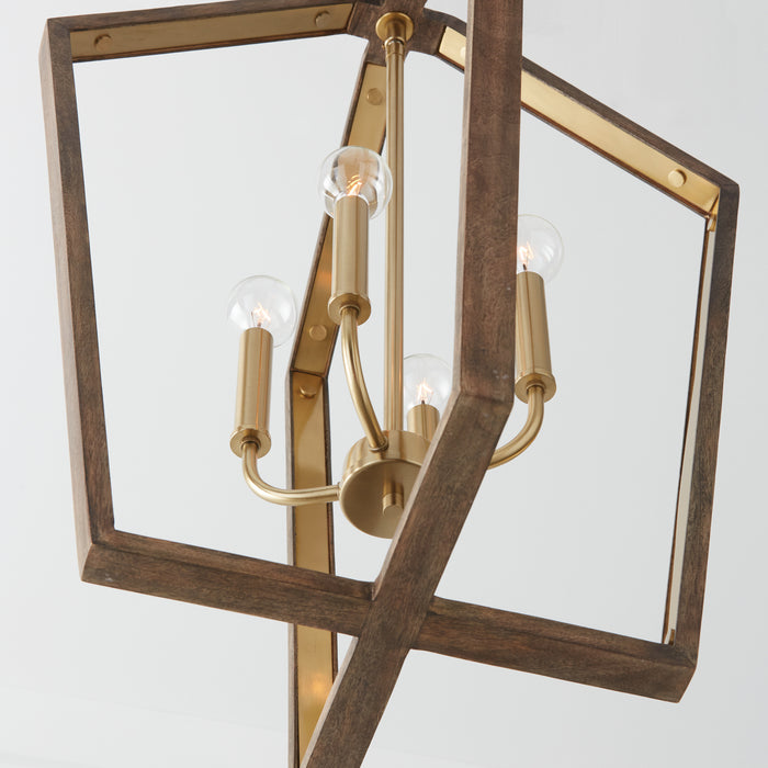Capital Lighting - 344541NM - Four Light Pendant - Maren - Nordic Wood and Matte Brass