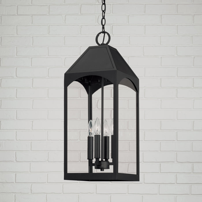 Capital Lighting - 946342BK - Four Light Outdoor Hanging Lantern - Burton - Black