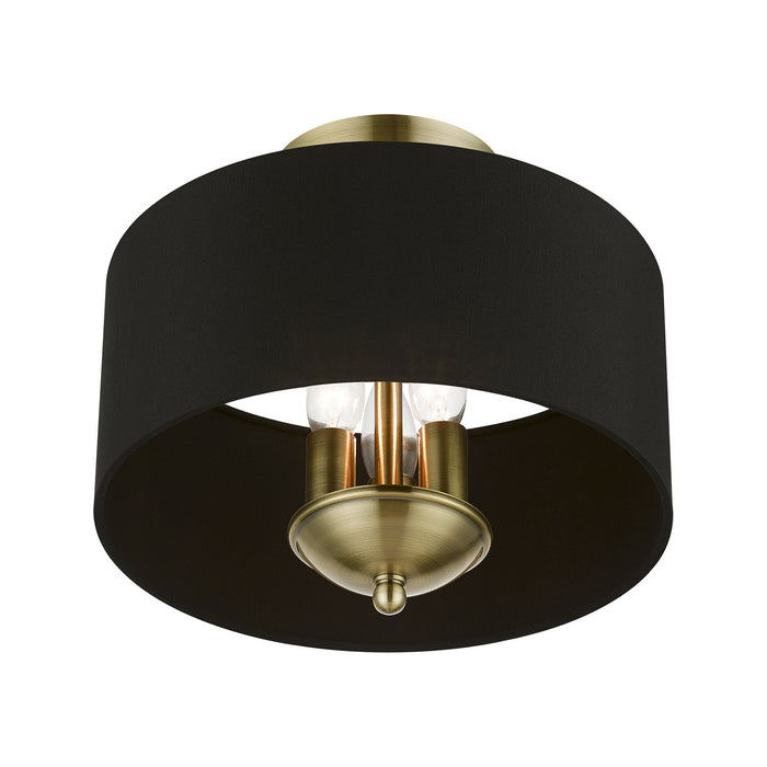 Livex Lighting - 40111-01 - Three Light Semi-Flush Mount - Huntington - Antique Brass