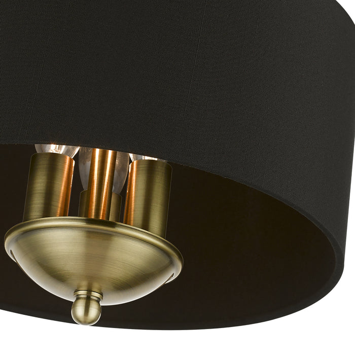 Livex Lighting - 40111-01 - Three Light Semi-Flush Mount - Huntington - Antique Brass