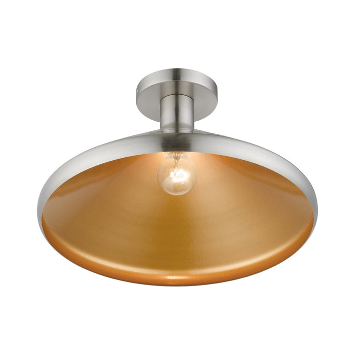 Livex Lighting - 40950-91 - One Light Semi-Flush Mount - Geneva - Brushed Nickel
