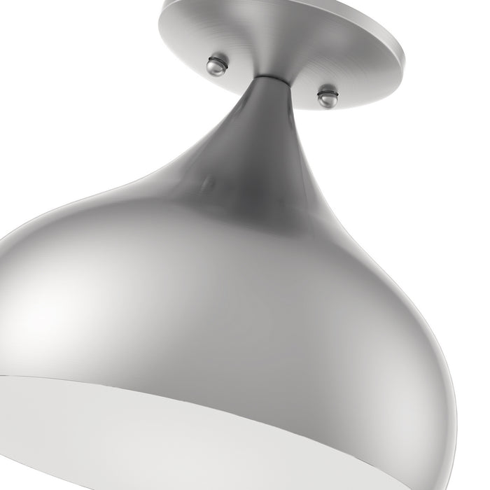 Livex Lighting - 40980-91 - One Light Semi-Flush Mount - Amador - Brushed Nickel