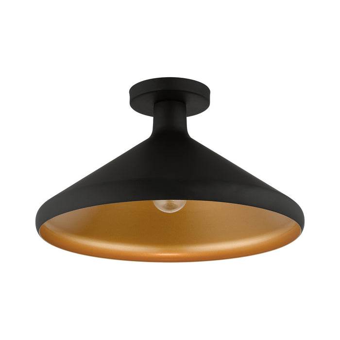 Livex Lighting - 41020-04 - One Light Semi-Flush Mount - Geneva - Black