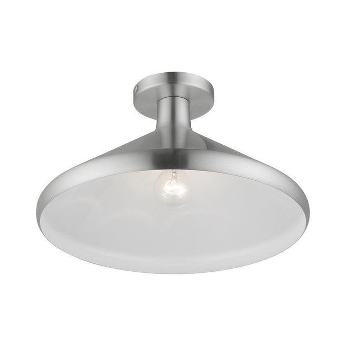 Livex Lighting - 41020-66 - One Light Semi-Flush Mount - Geneva - Brushed Aluminum