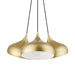 Livex Lighting - 41053-33 - Three Light Pendant - Amador - Soft Gold w/ Polished Brasss