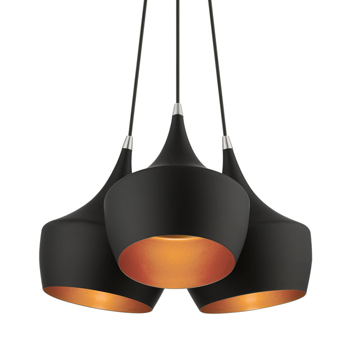 Livex Lighting - 41083-04 - Three Light Pendant - Waldorf - Black