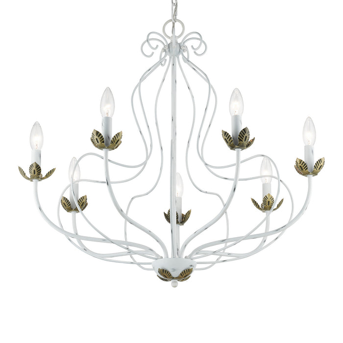Livex Lighting - 42907-60 - Seven Light Chandelier - Katarina - Antique White w/ Antique Brasss