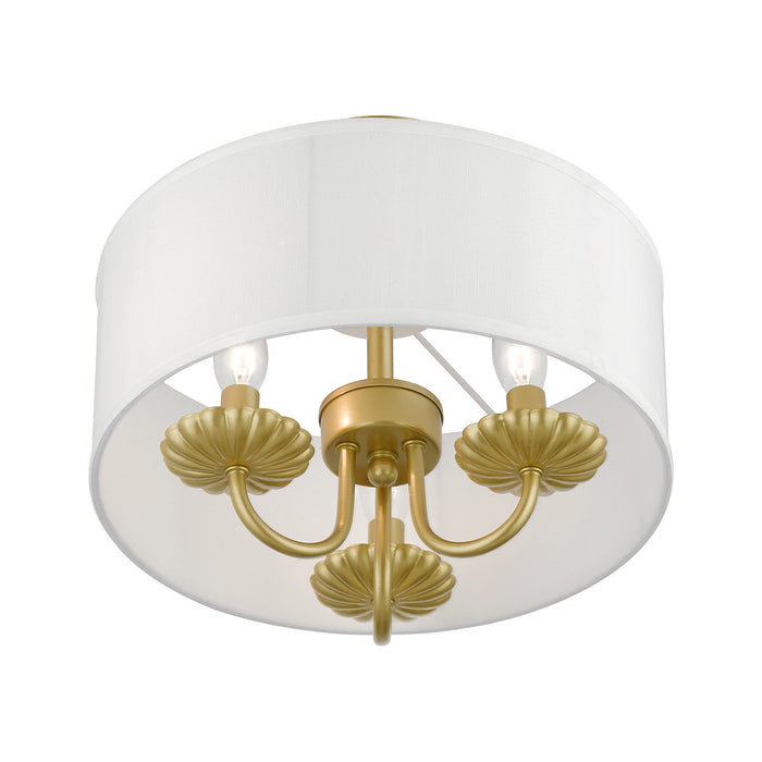 Livex Lighting - 42987-33 - Three Light Semi-Flush Mount - Brookdale - Soft Gold