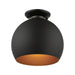 Livex Lighting - 43390-04 - One Light Semi-Flush Mount - Piedmont - Black w/ Brushed Nickels