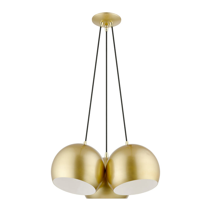 Livex Lighting - 43393-33 - Three Light Pendant - Piedmont - Soft Gold w/ Polished Brasss