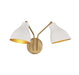 Meridian - M90075WHNB - Two Light Wall Sconce - White with Natural Brass