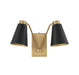 Meridian - M90076MBKNB - Two Light Wall Sconce - Matte Black with Natural Brass