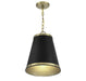 Meridian - M7014MBKNB - One Light Pendant - Matte Black with Natural Brass