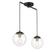 Meridian - M100110MBKNB - Two Light Chandelier - Matte Black with Natural Brass
