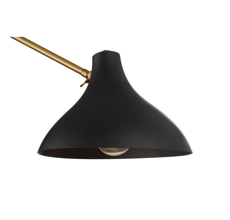 Meridian - M90088MBKNB - Two Light Wall Sconce - Matte Black with Natural Brass