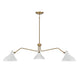 Meridian - M7019WHNB - Three Light Pendant - White with Natural Brass