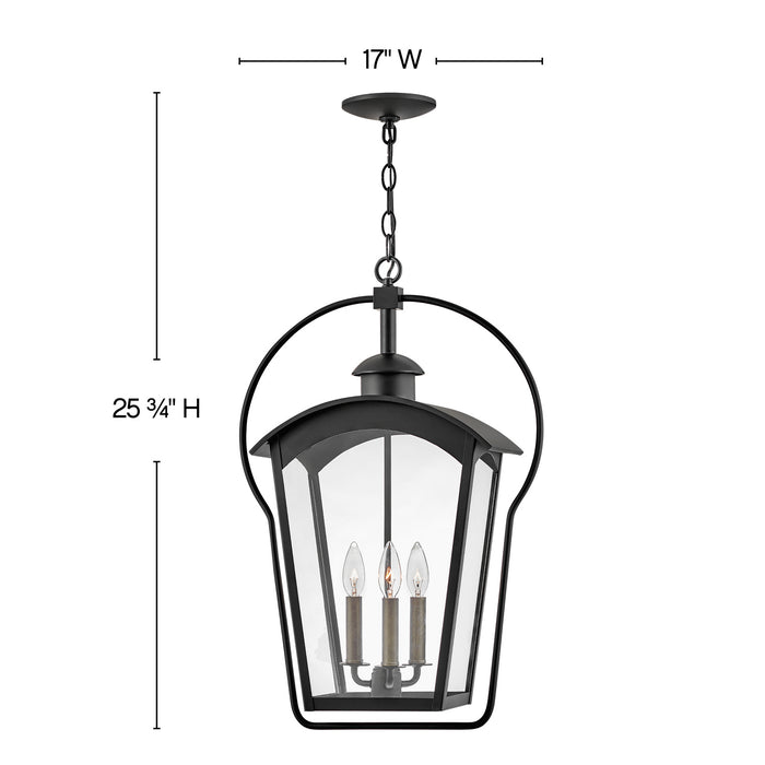 Hinkley - 13302BK - Three Light Hanging Lantern - Yale - Black