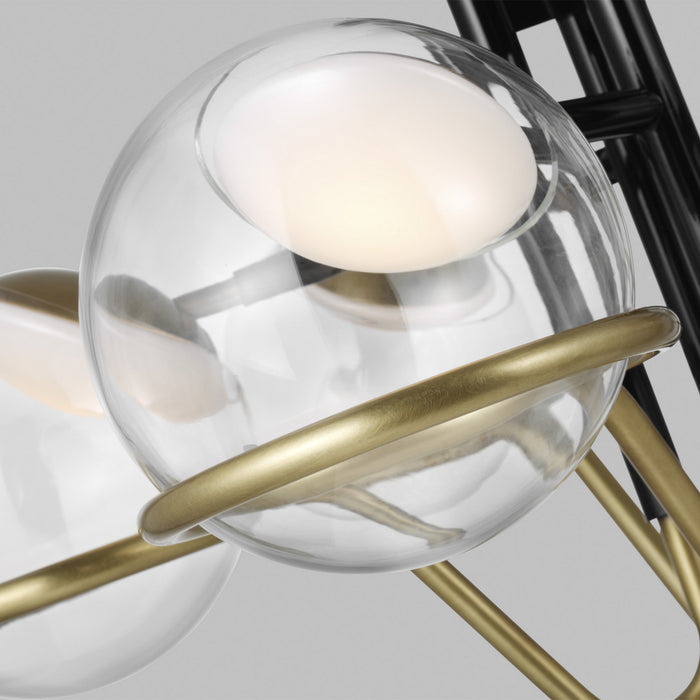 Tech Lighting - 700CRBY6BNB-LED927 - LED Chandelier - Crosby - Glossy Black/Natural Brass