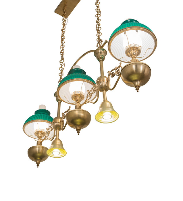 Meyda Tiffany - 247597 - Five Light Island Pendant - Sunbury - Craftsman Brown,Natural Brass