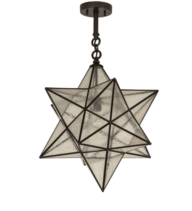 Meyda Tiffany - 249905 - One Light Semi-Flushmount - Moravian Star - Craftsman Brown