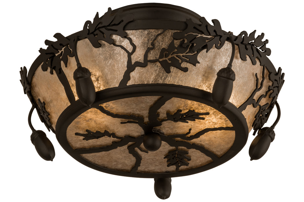 Meyda Tiffany - 250665 - Two Light Flushmount - Oak Leaf & Acorn - Oil Rubbed Bronze