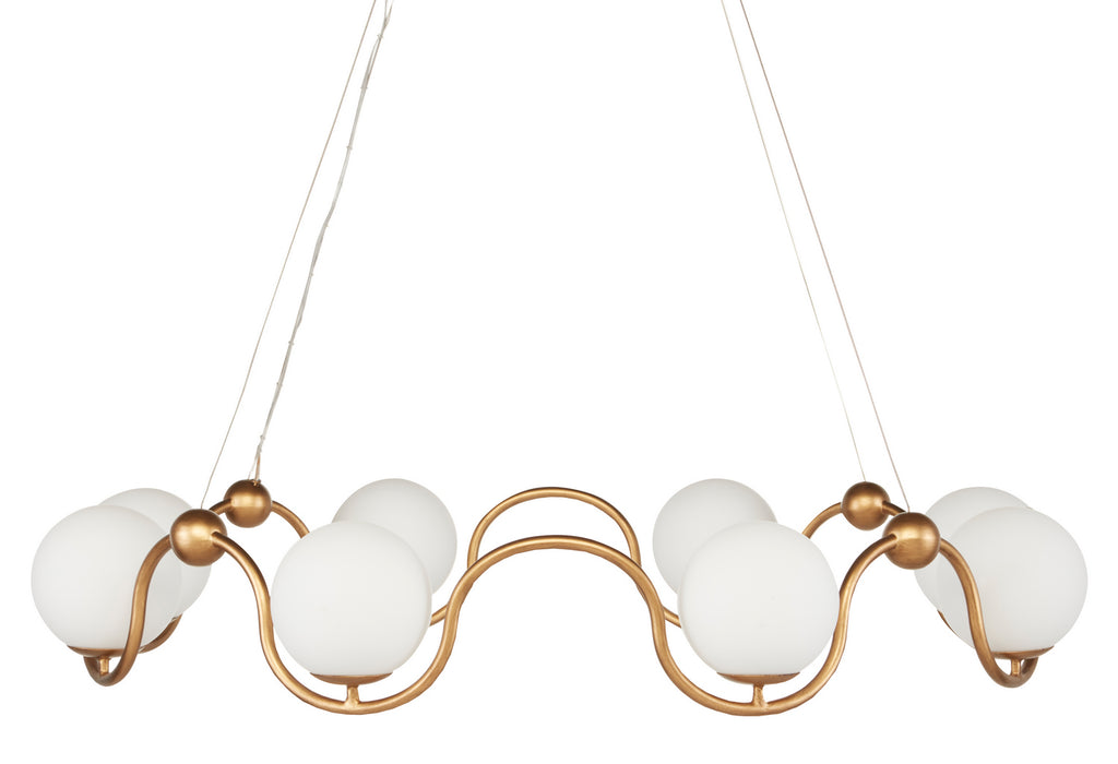 Currey and Company - 9000-0878 - Eight Light Chandelier - Antique Brass/White