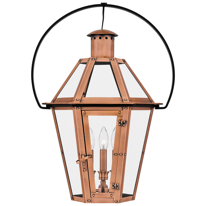 Quoizel - BURD1918AC - Three Light Outdoor Hanging Lantern - Burdett - Aged Copper