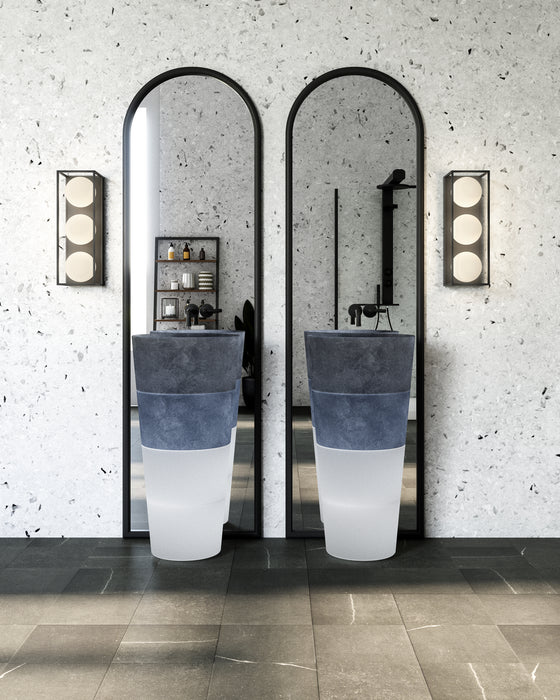 Alora - VL519319MBOP - Three Light Bathroom Fixtures - Amelia - Matte Black/Opal Matte Glass