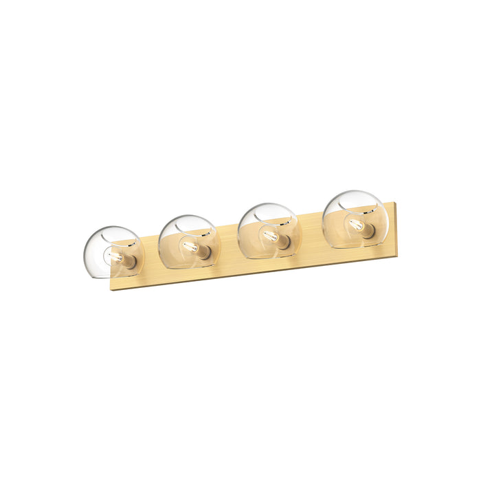 Alora - VL548431BGCL - Four Light Bathroom Fixtures - Willow - Brushed Gold/Clear Glass