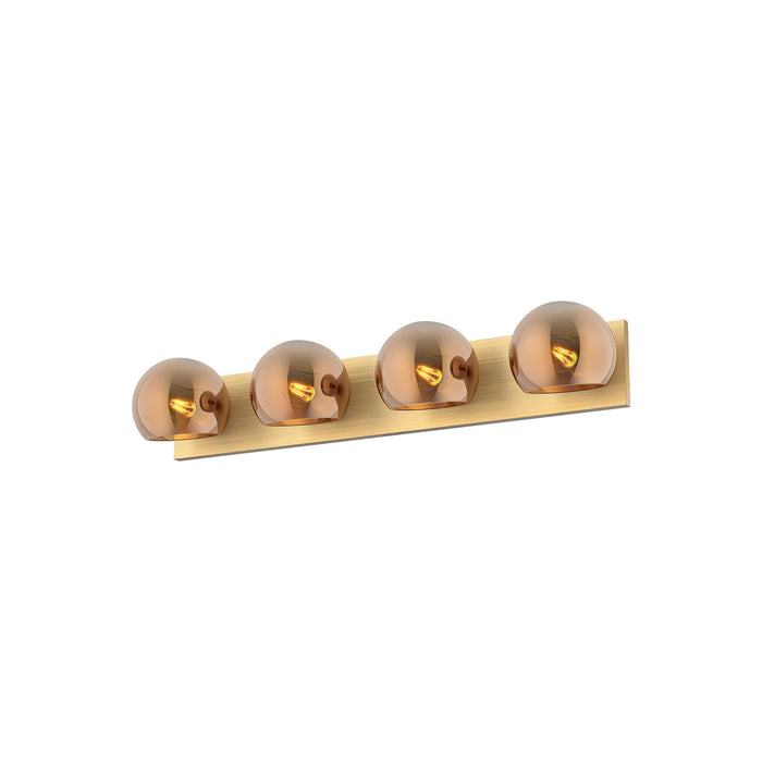 Alora - VL548431BGCP - Four Light Bathroom Fixtures - Willow - Brushed Gold/Copper Glass