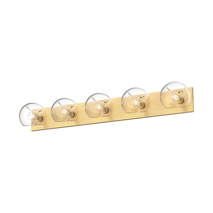 Alora - VL548540BGCL - Five Light Bathroom Fixtures - Willow - Brushed Gold/Clear Glass