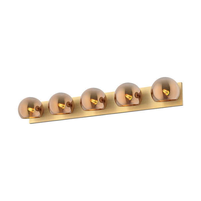Alora - VL548540BGCP - Five Light Bathroom Fixtures - Willow - Brushed Gold/Copper Glass