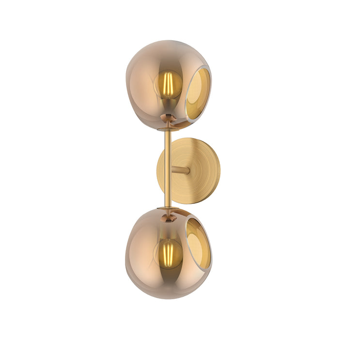 Alora - WV548217BGCP - Two Light Vanity - Willow - Brushed Gold/Copper Glass