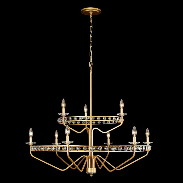 Varaluz - 363C09AG - Nine Light Chandelier - Monroe - Antique Gold