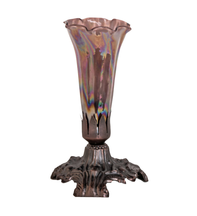Meyda Tiffany - 14358 - One Light Accent Lamp - Purple Iridescent Pond Lily - Mahogany Bronze