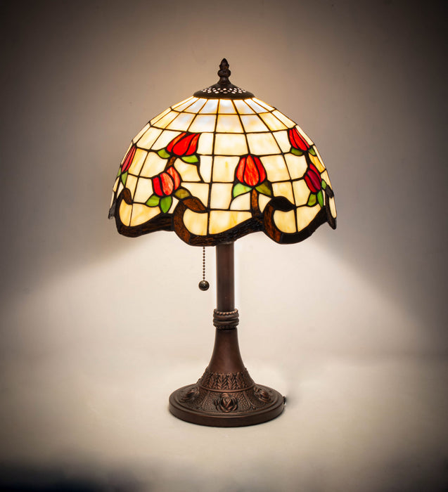 Meyda Tiffany - 151293 - 19``Table Lamp - Roseborder - Mahogany Bronze