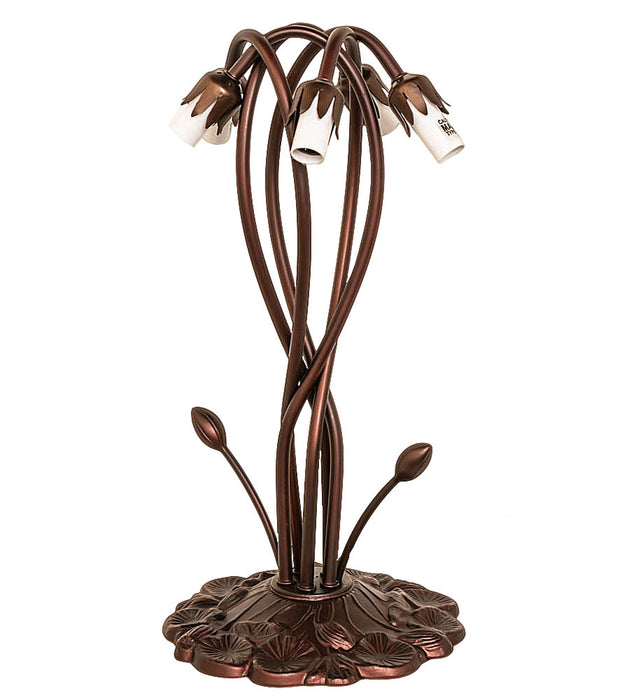 Meyda Tiffany - 15902 - Five Light Accent Lamp - Purple Iridescent Pond Lily - Mahogany Bronze