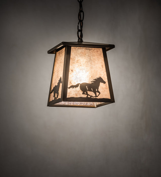 Meyda Tiffany - 247428 - One Light Pendant - Running Horses - Antique Copper