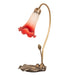 Meyda Tiffany - 251563 - One Light Accent Lamp - Red/White Pond Lily - Mahogany Bronze