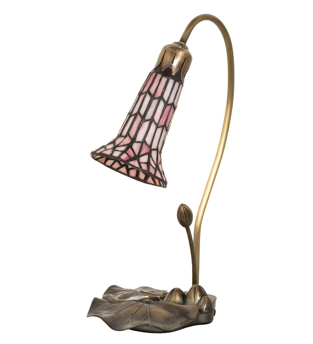 Meyda Tiffany - 251570 - One Light Accent Lamp - Stained Glass Pond Lily - Antique Copper